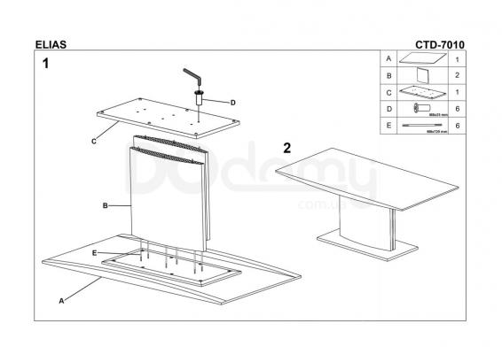 Стол HALMAR ELIAS белый, фото 3