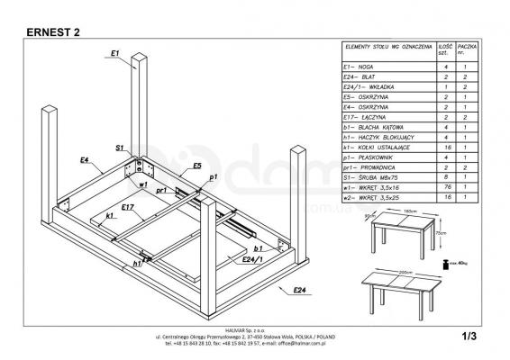 Стол HALMAR ERNEST 120/160, фото 3