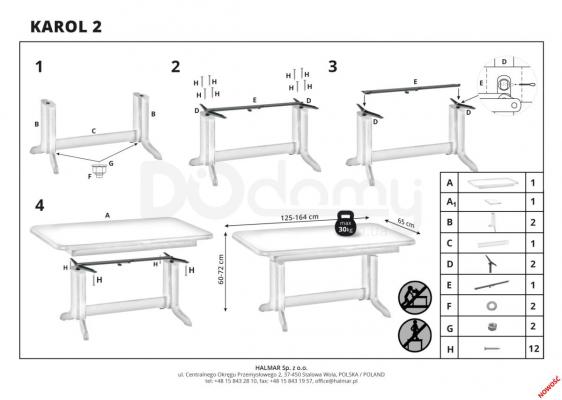 Журнальний столик HALMAR KAROL вільха, фото 2