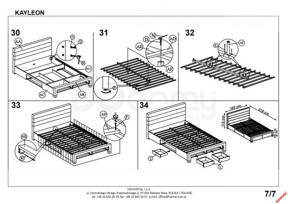 Кровать HALMAR KAYLEON 160 бежевая, фото 9
