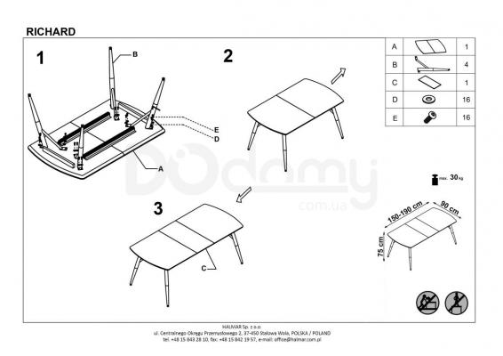 Стіл HALMAR RICHARD, фото 2