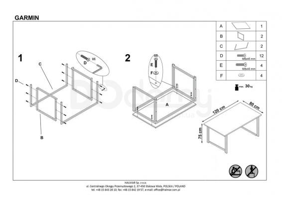 Стол HALMAR GARMIN, фото 3
