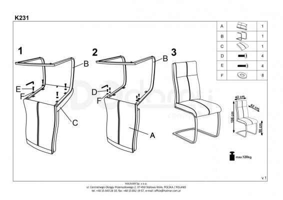 Стул HALMAR K-231 Черный, фото 2