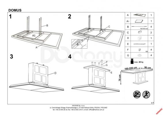 Стол раскладной HALMAR DOMUS, фото 2