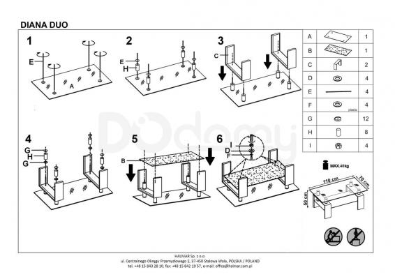 Журнальний столик HALMAR DIANA MAX дуб золотий, фото 2