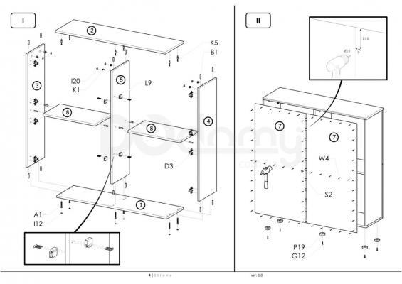 Комод HALMAR Livo KM-100| Пепельный, Белый, фото 7