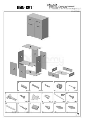 Комод HALMAR Lima KM-1 білий, фото 2