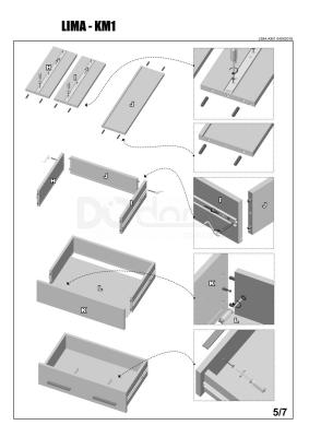 Комод HALMAR Lima KM-1 білий, фото 6