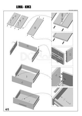Комод HALMAR Lima KM-3 Белый, Дуб сонома, фото 5