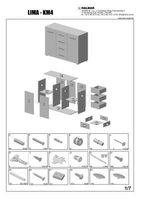 Комод HALMAR Lima KM-4 білий, фото 2