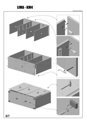Комод HALMAR Lima KM-4 білий, дуб сонома, фото 7