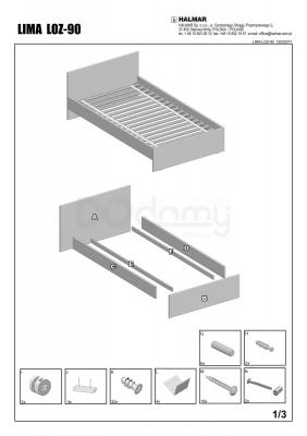 Ліжко HALMAR LIMA LOZ-90, фото 2