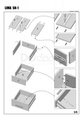 Приліжкова тумба HALMAR LIMA SN-1 дуб сонома/Біла, фото 4