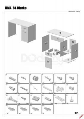 Стіл HALMAR LIMA B-1 biurko / дуб сонома, фото 2