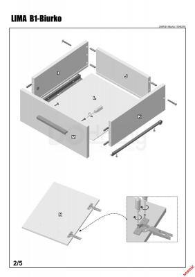 Стіл HALMAR LIMA B-1 biurko дуб сонома / білий, фото 3