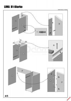 Стіл HALMAR LIMA B-1 biurko / дуб сонома, фото 5