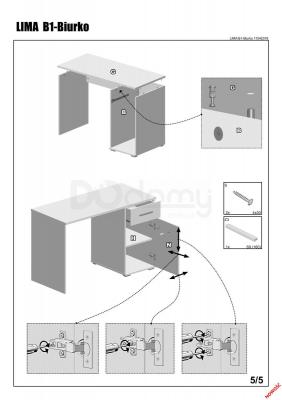 Стіл HALMAR LIMA B-1 biurko / дуб сонома, фото 6
