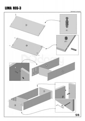 Стеллаж HALMAR Lima Reg-3 Дуб сонома/Белый, фото 6