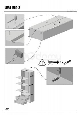 Стеллаж HALMAR Lima Reg-3 Дуб сонома/Белый, фото 7