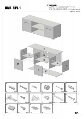Тумба HALMAR LIMA RTV-1 Дуб сонома/Белый, фото 2