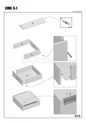 Шкаф HALMAR Lima S-1 Дуб сонома / Белый, фото 4