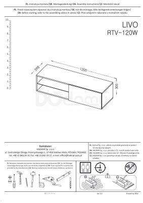 Тумба ТВ HALMAR LIVO RTV-120W Черный, фото 2