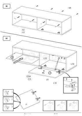Тумба ТВ HALMAR LIVO RTV-120W Черный, фото 6