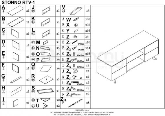 Тумба ТВ HALMAR Stonno RTV1, фото 2