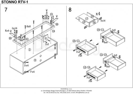Тумба ТВ HALMAR Stonno RTV1, фото 6
