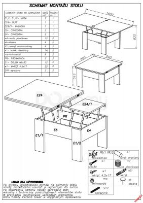 Журнальный стол HALMAR розкладний SERAFIN Темный орех, фото 2