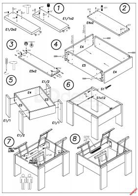 Журнальный стол HALMAR розкладний SERAFIN Темный орех, фото 3
