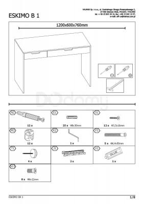 Письмовий стіл HALMAR Eskimo B-1, фото 2