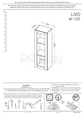 Витрина навесная HALMAR Livo W-120 Серый, Белый, фото 2