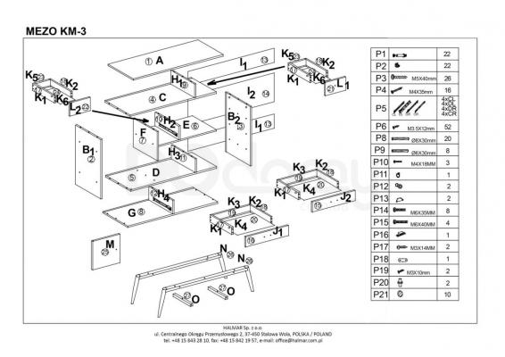 Комод HALMAR Mezo KM-3, фото 2