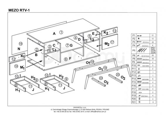 Тумба ТВ HALMAR Mezo RTV-1, фото 2