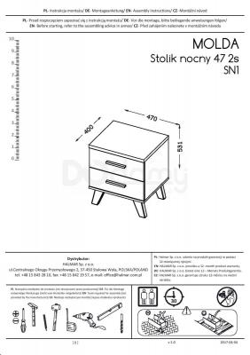 Прикроватна тумба HALMAR MOLDA SN-1, фото 2