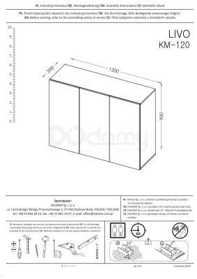 Комод навесной HALMAR Livo KM-120 Белый, Серый, фото 2