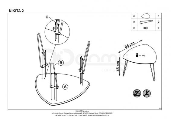 Журнальний столик HALMAR NIKITA 2, фото 2