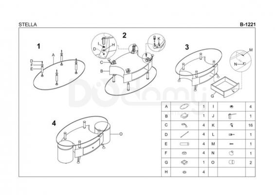 Журнальний столик HALMAR STELLA черешня, фото 2
