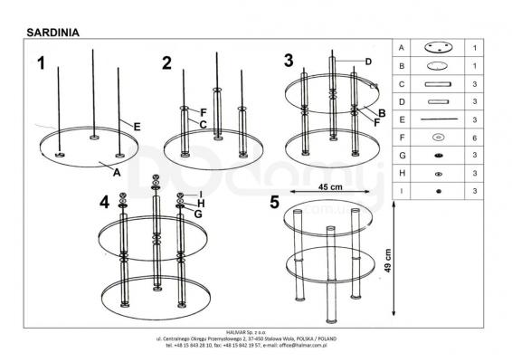 Журнальний столик HALMAR SARDINIA прозорий, фото 2
