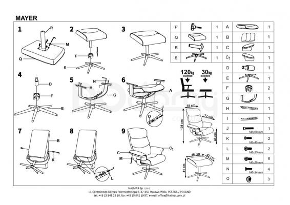 Крісло HALMAR MAYER, фото 2