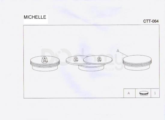 Журнальный стол HALMAR MICHELLE Белый / Дуб золотой, фото 2