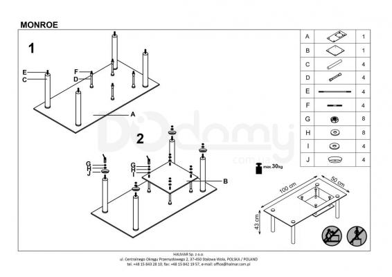 Журнальний столик HALMAR MONROE, фото 2