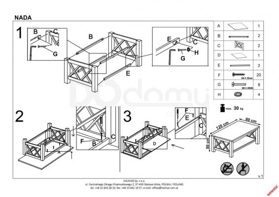 Журнальный столик HALMAR NADA, фото 2