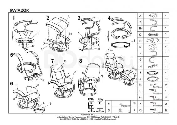 Крісло HALMAR MATADOR чорне, фото 2