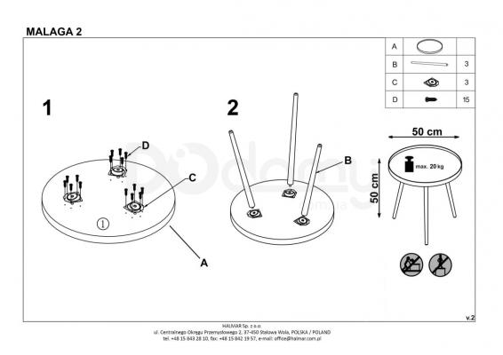 Журнальний столик HALMAR MALAGA 1, фото 2