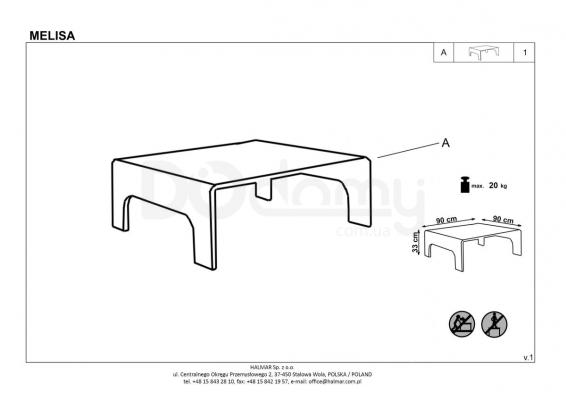 Журнальний столик HALMAR MELISA, фото 2