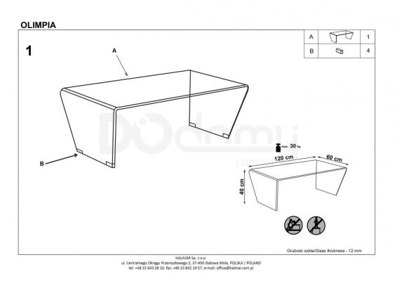Журнальний столик HALMAR OLIMPIA, фото 2