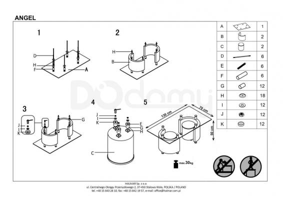 Журнальний столик HALMAR ANGEL венге, фото 2