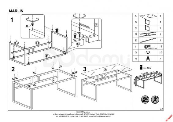 Журнальний столик HALMAR MARLIN, фото 2